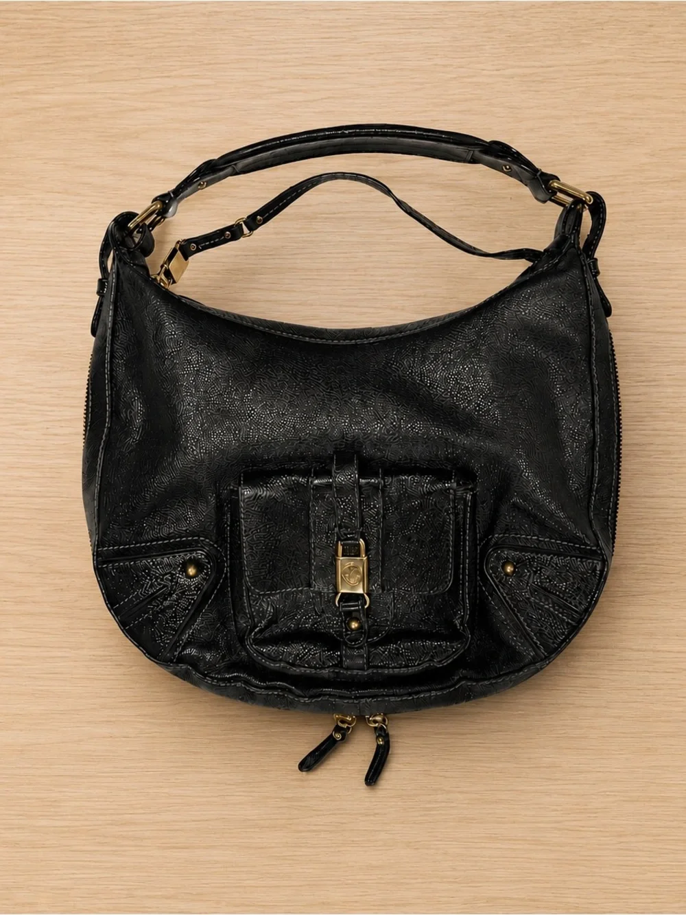 Marc Jacobs Pebble Leather Hobo Bag Purse Expandable Zipper Bottom Made in Italy